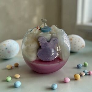 Peeps Whipped Candle with Lavender Bunny Accent vanilla cake pop 22oz